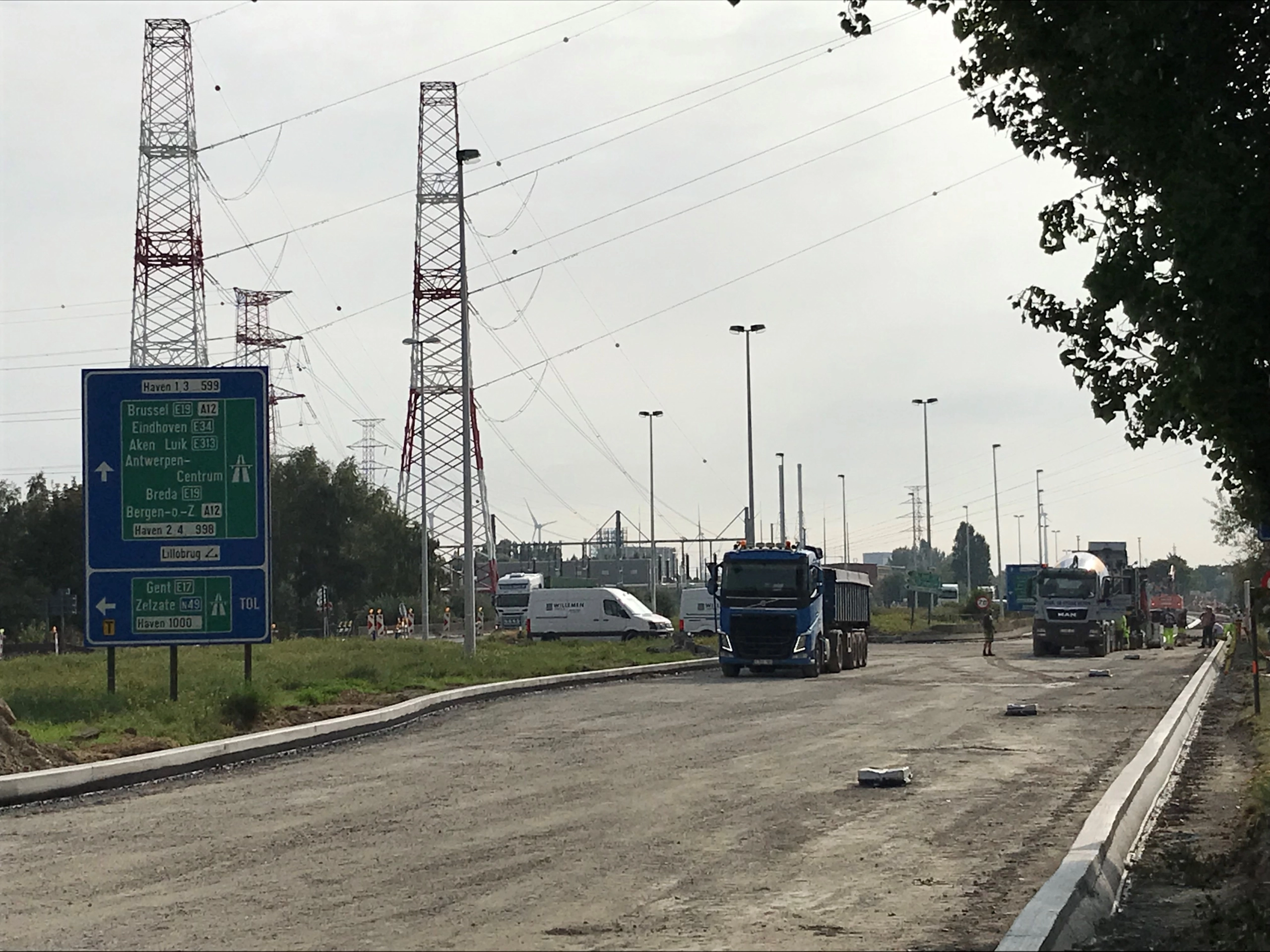 Trucks on road